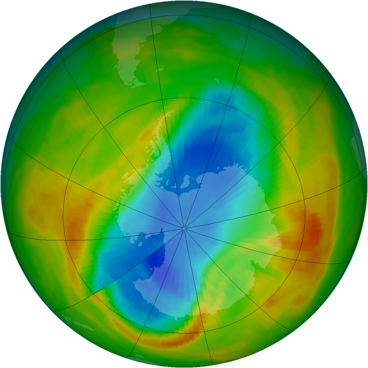 Antarctic ozone map for 04 November 1982
